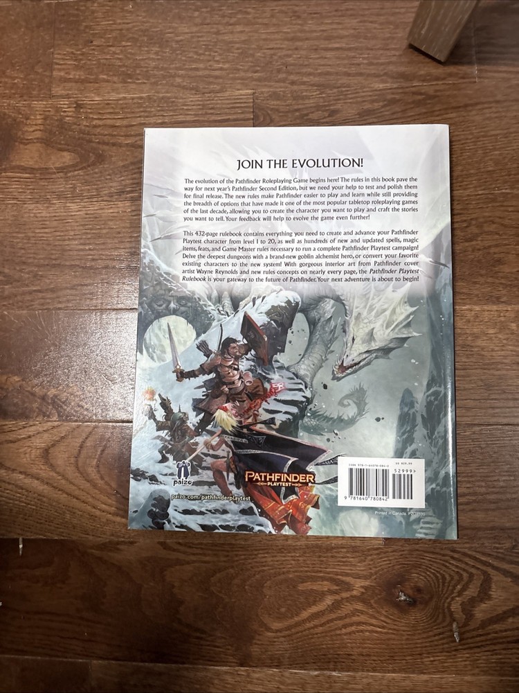 Pathfinder ~ Playtest ~ Rulebook~ Paizo ~ OEJ