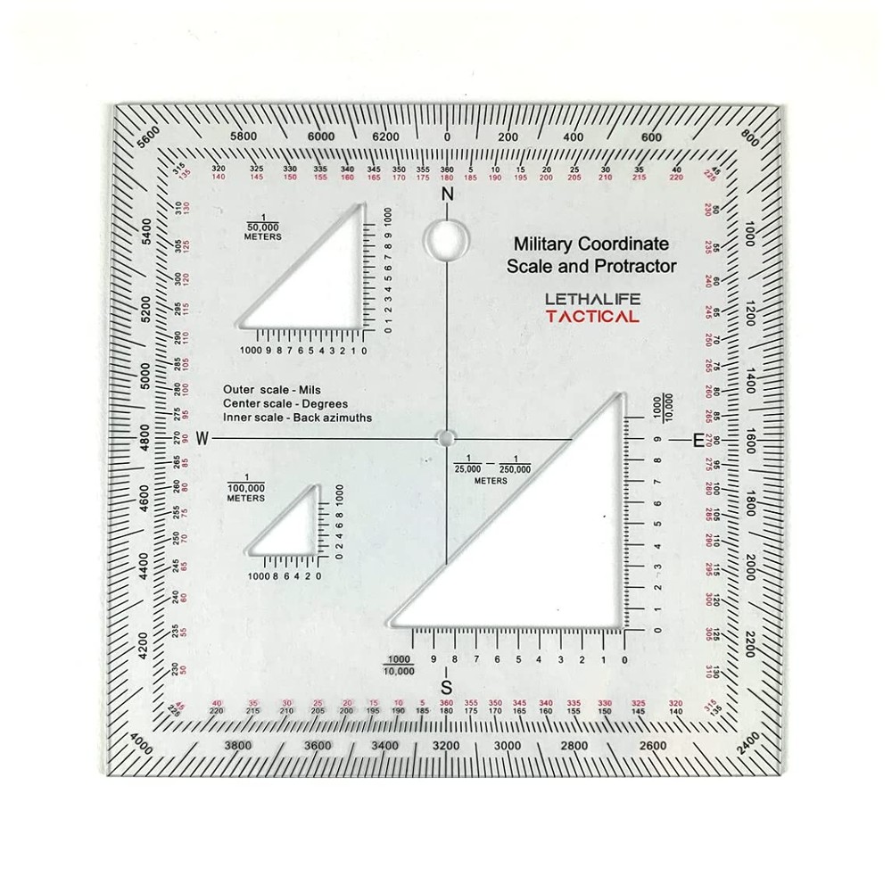Land Nav Kit with Lensatic Compass, Protractor, Pace Counter & Map Markers