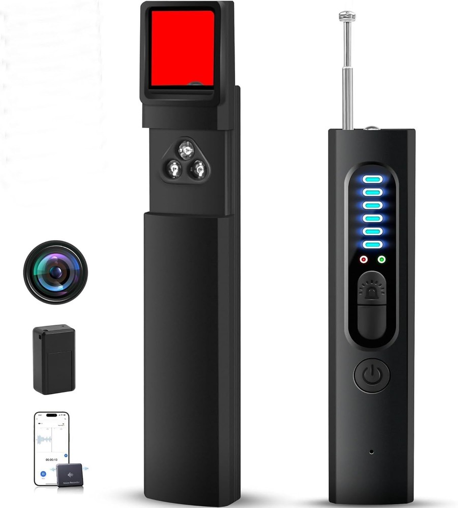 Hidden Camera Bug Detector AntiSpy Finder GPS Tracking Device Hotel Black