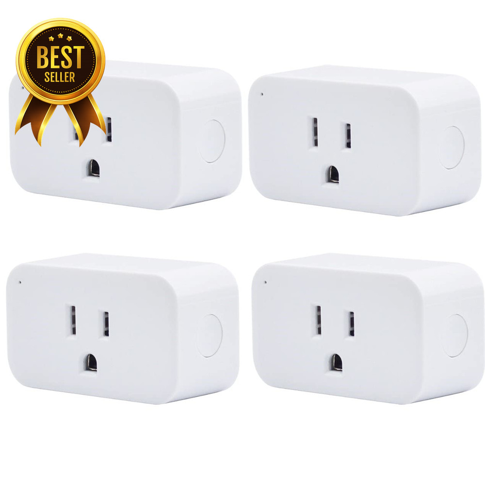 4-Pack Smart Plug 15A Zigbee Outlet Timer Function ETL Certified No Power Meter