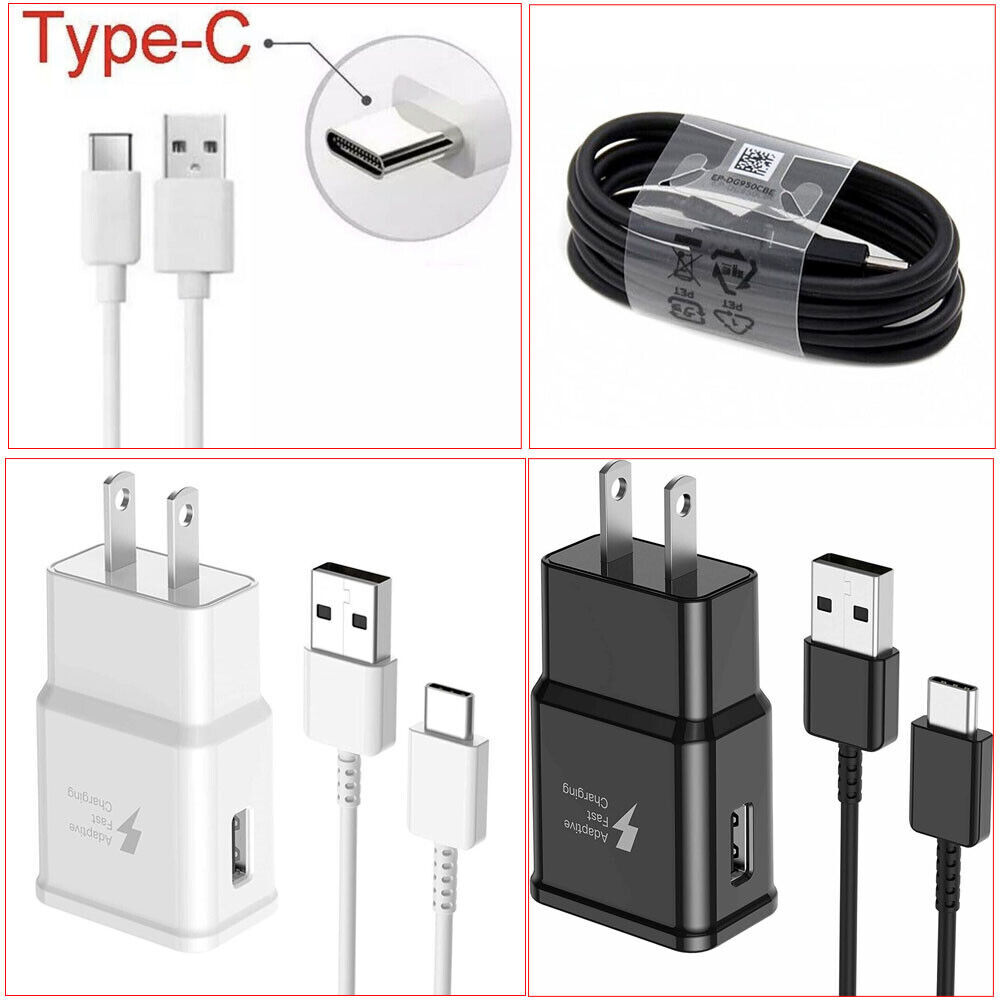 Universal Wall Charger Plug Type C Charging USB Cable Cord For Samsung