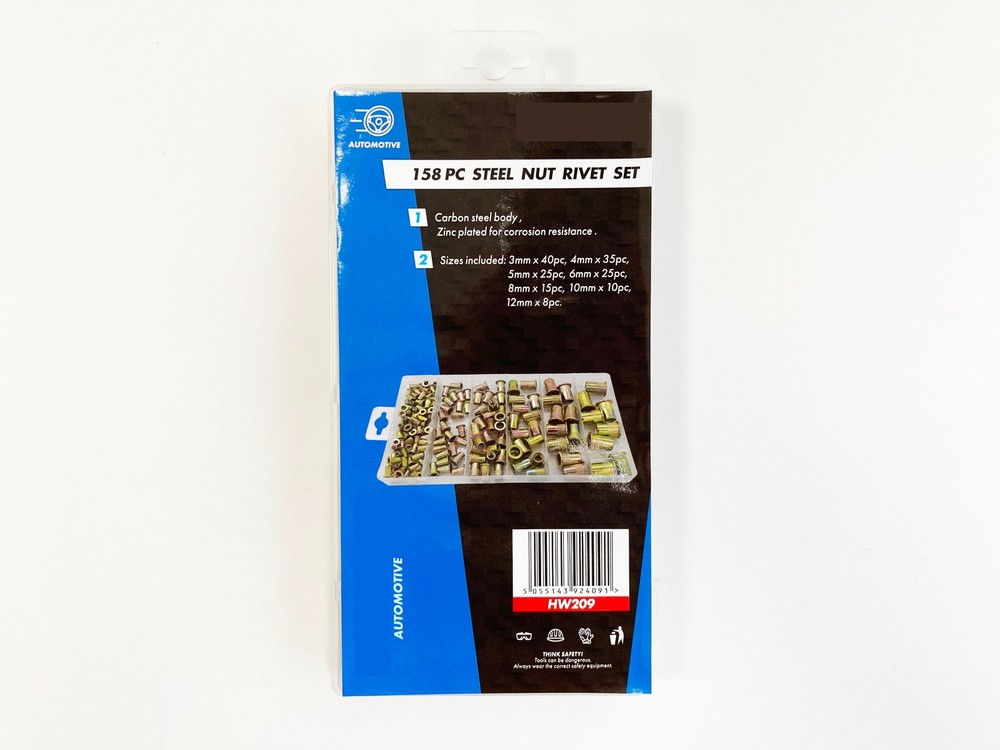 Steel Nut Inserts Rivet Threaded Fastener – 158pc