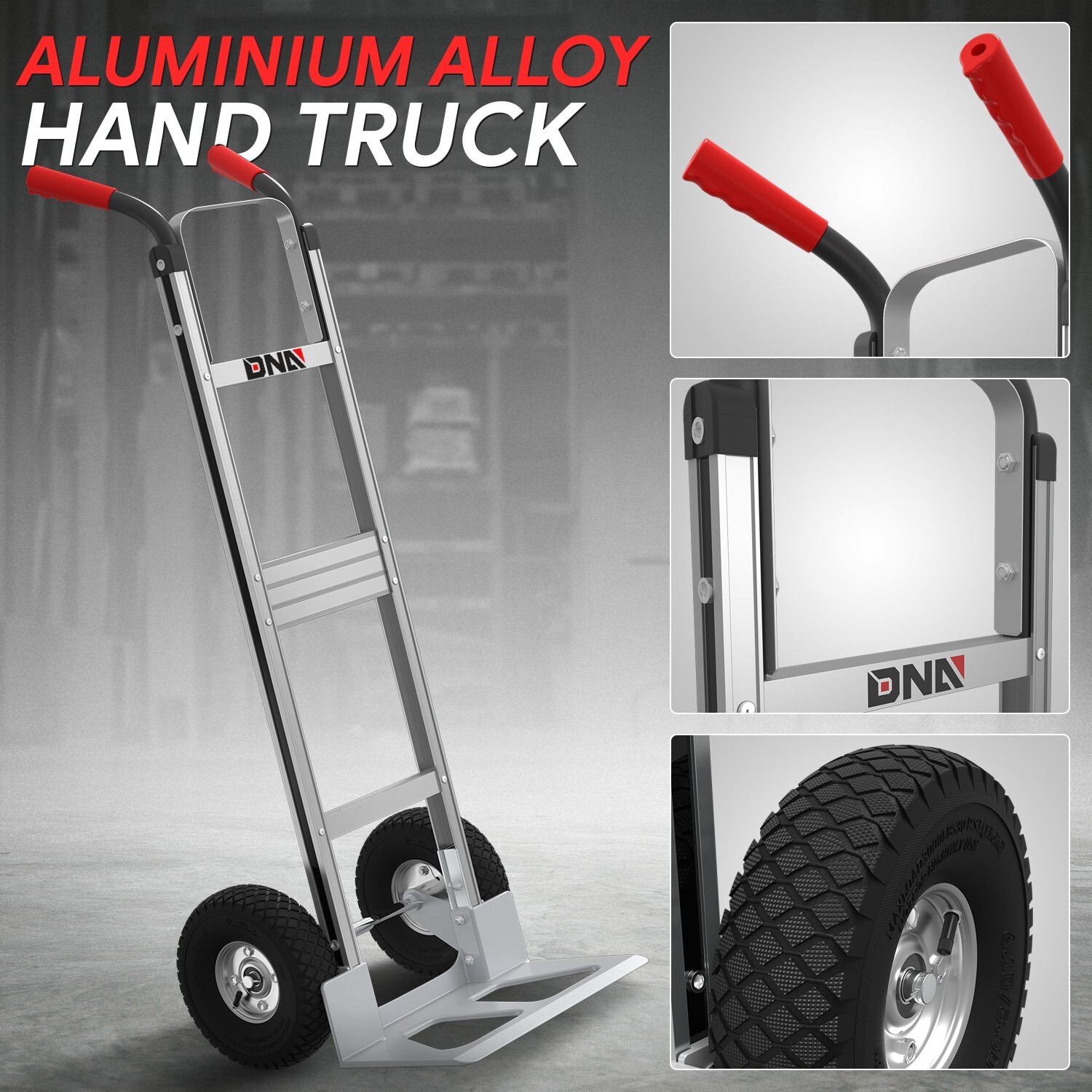 550 bs Heavy Duty Cart Dolly Trolley Push Hand Truck Moving w/ Pneumatic Wheels