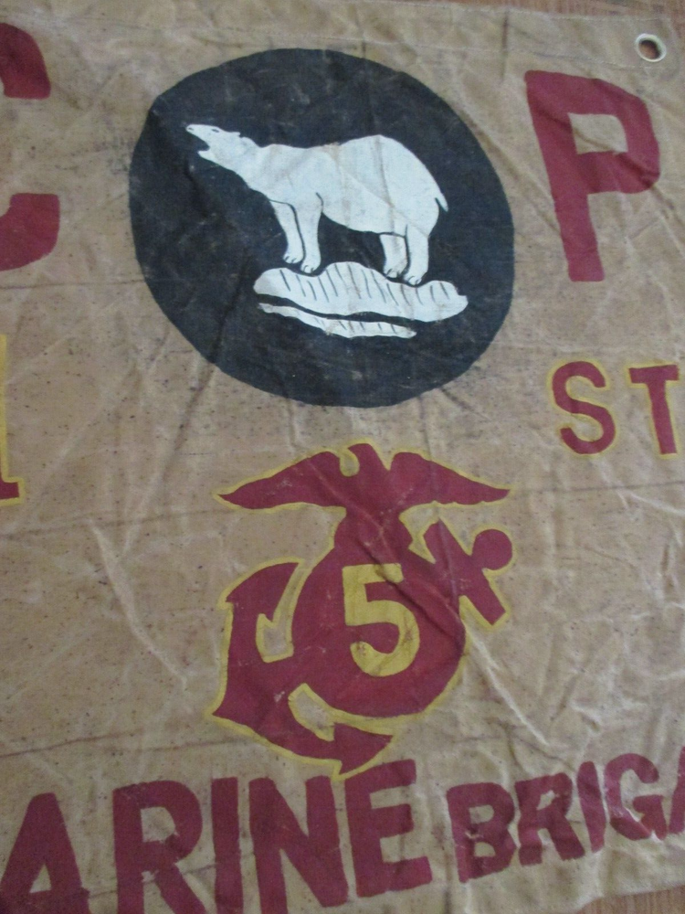 WWII USMC FIRST MARINE BRIGADE COMMAND POST ICELAND 1941 FLAG