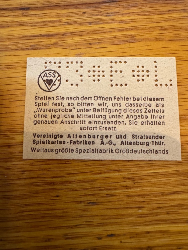WWII GERMAN ORIGINAL PLAYING CARDS