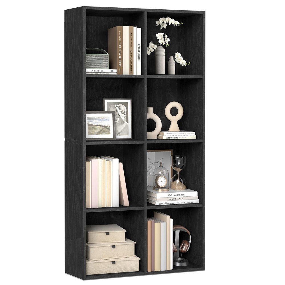 Custos Collection - Bookshelf, Bookcase, Cube Shelf with 8 Compartments, 9.4 ...