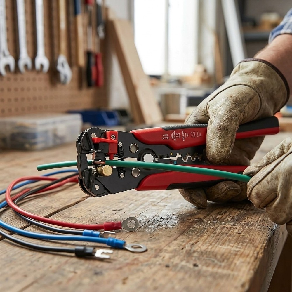 Automatic Multi-Function Wire Stripper and Crimper Tool for Electrical Work