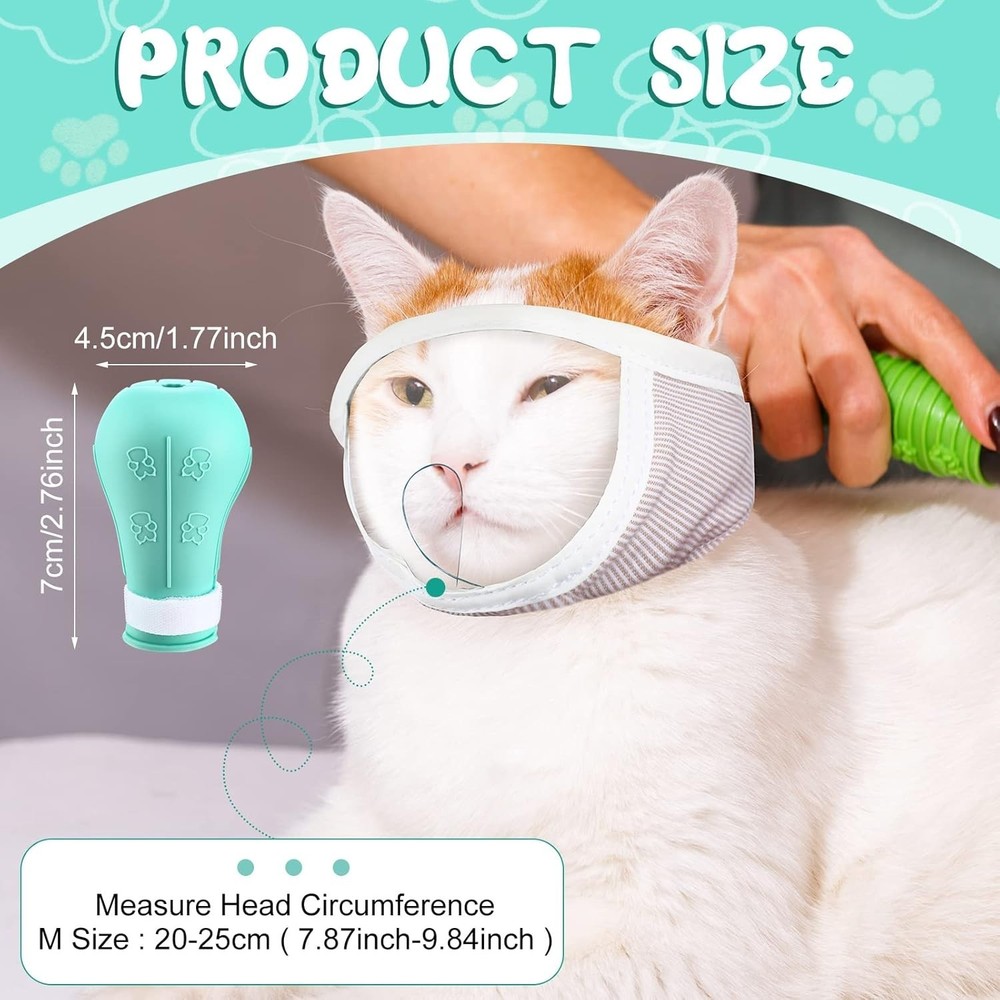 Cat Muzzle with Silicone Boots Breathable Face Guard Grooming Biting Prevention