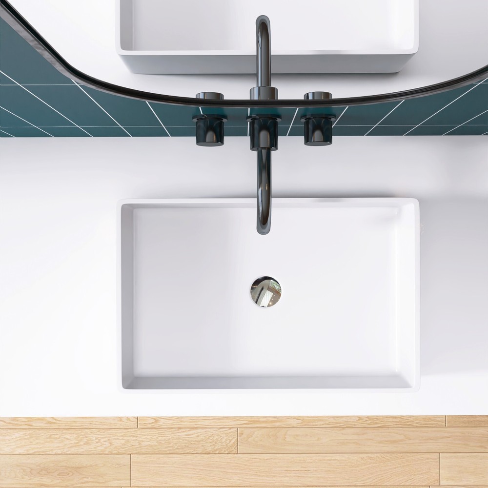 MEDUNJESS 22" Rectangular Soild Surface Vessel Bathroom Sink