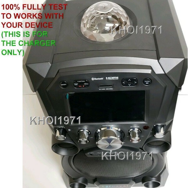 Wall AC adapter power cable for SDL9039 SINGING MACHINE CARNAVAL Karaoke System