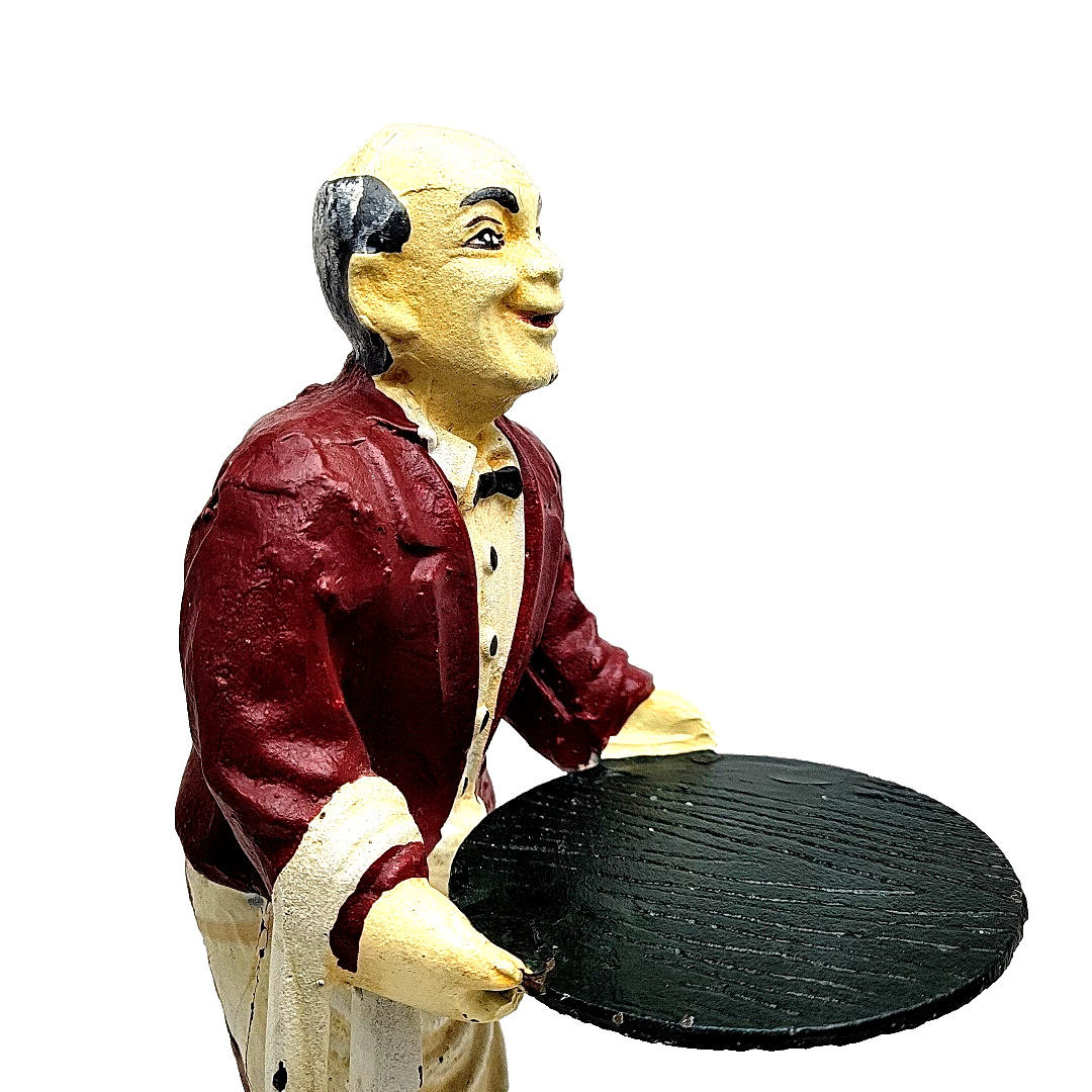 Connoisseur Statue - Old Man Butler Statue Server Cast Iron 12"- Butler Statue