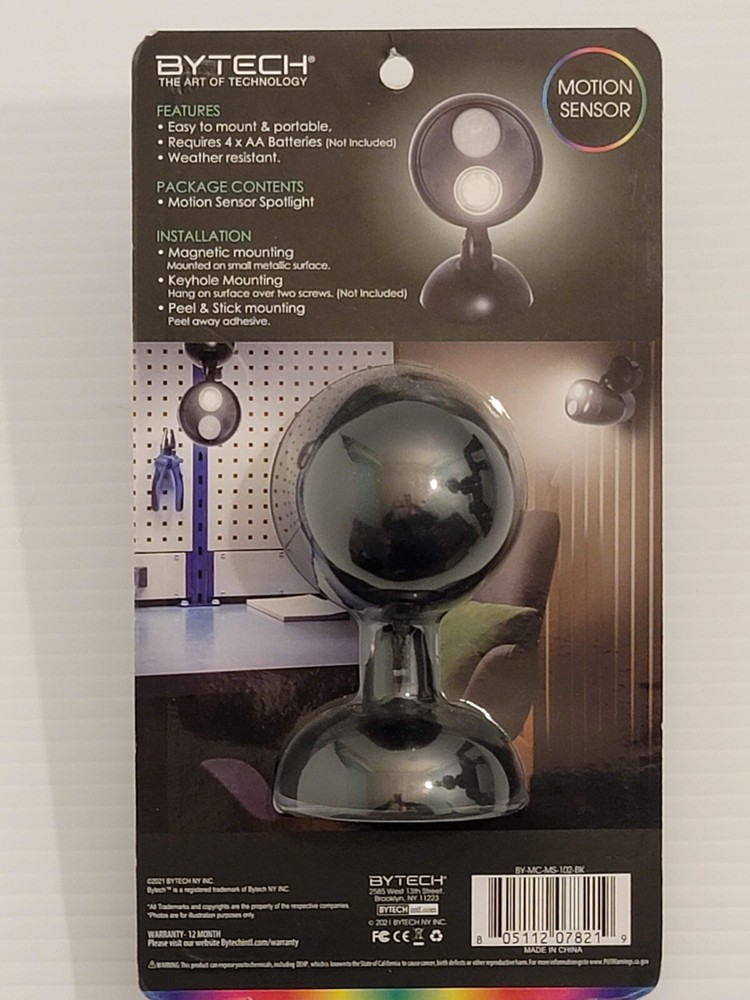 Bytech BYMCMS102BK Motion Sensor Spot Light
