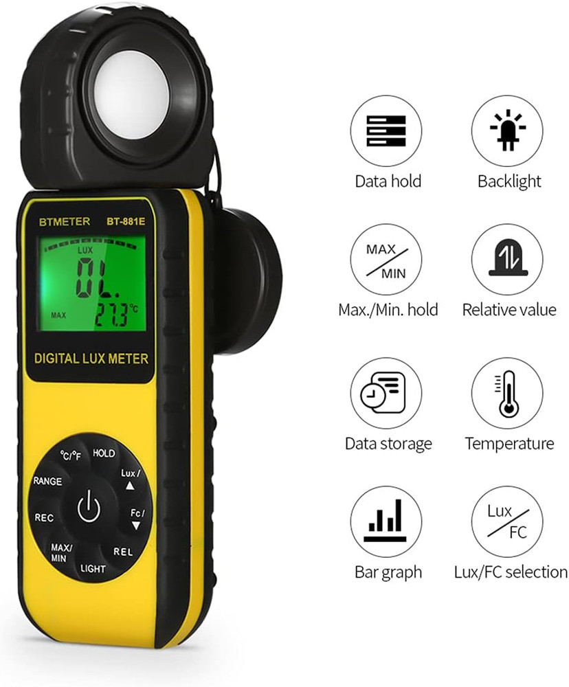 Medidor de iluminación/luz digital BT-881E