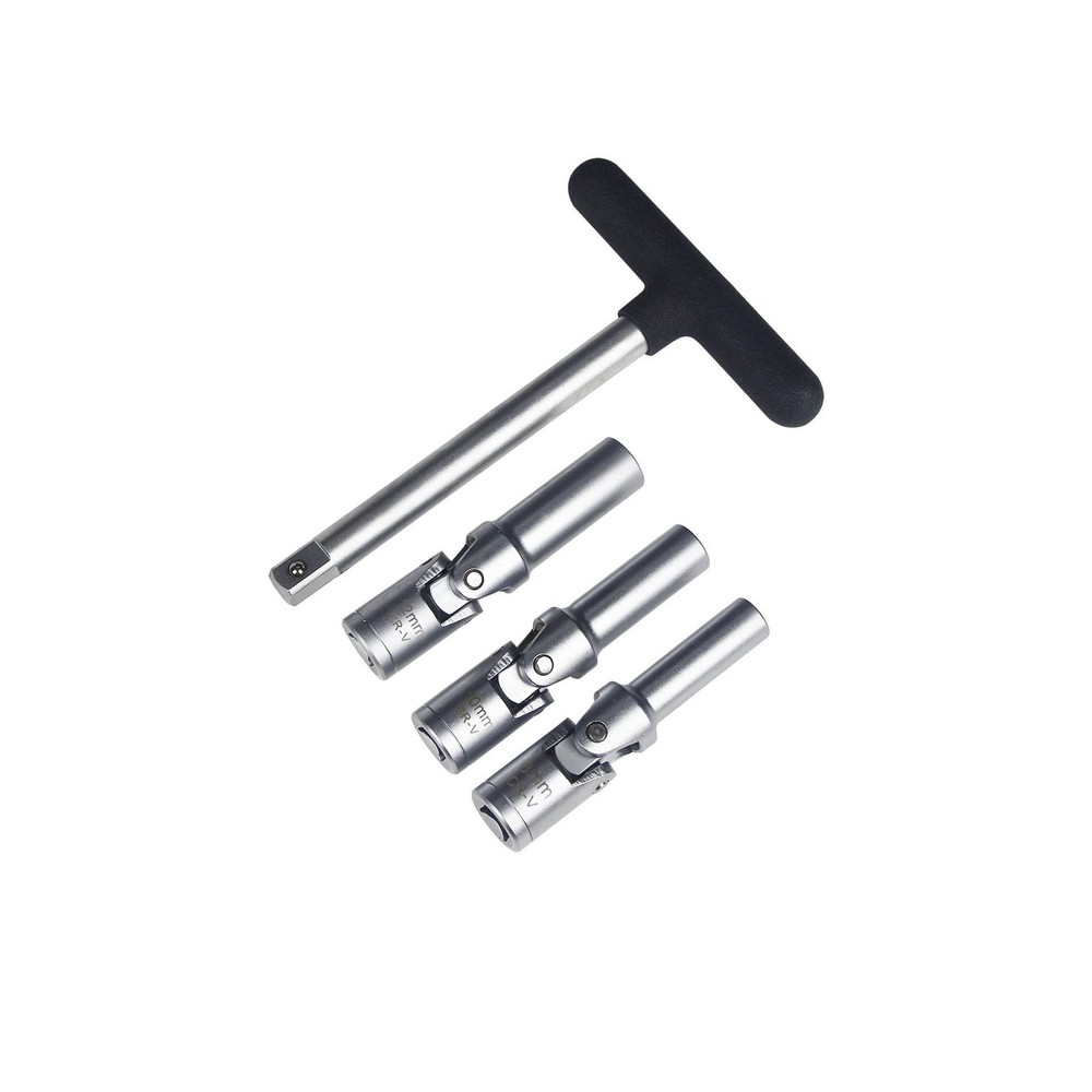 4pc Glow Plug Socket Set - 3/8" Dr T-Bar - For 8/10/12mm - Removal Tool