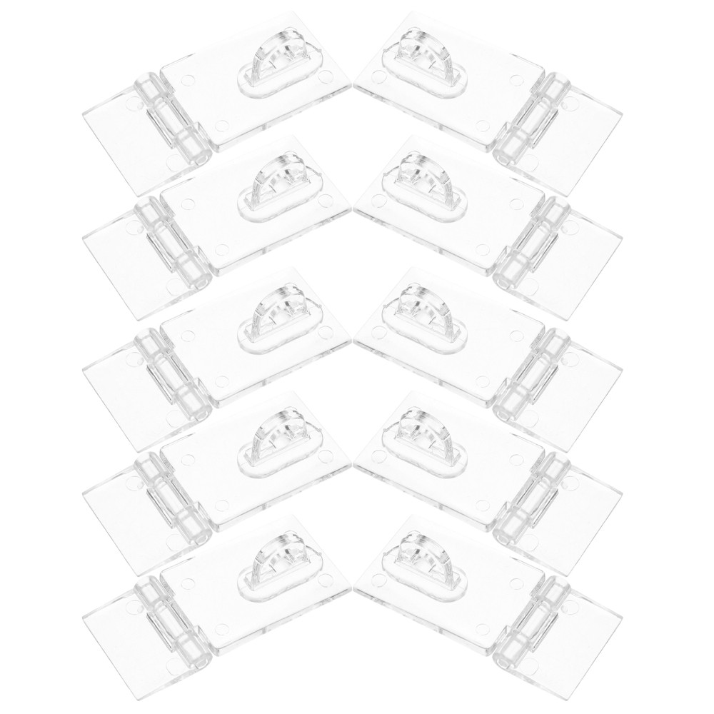 10 Sets Acrylic Clear Hinge Lock for Cabinets and Display Boxes - Transparent