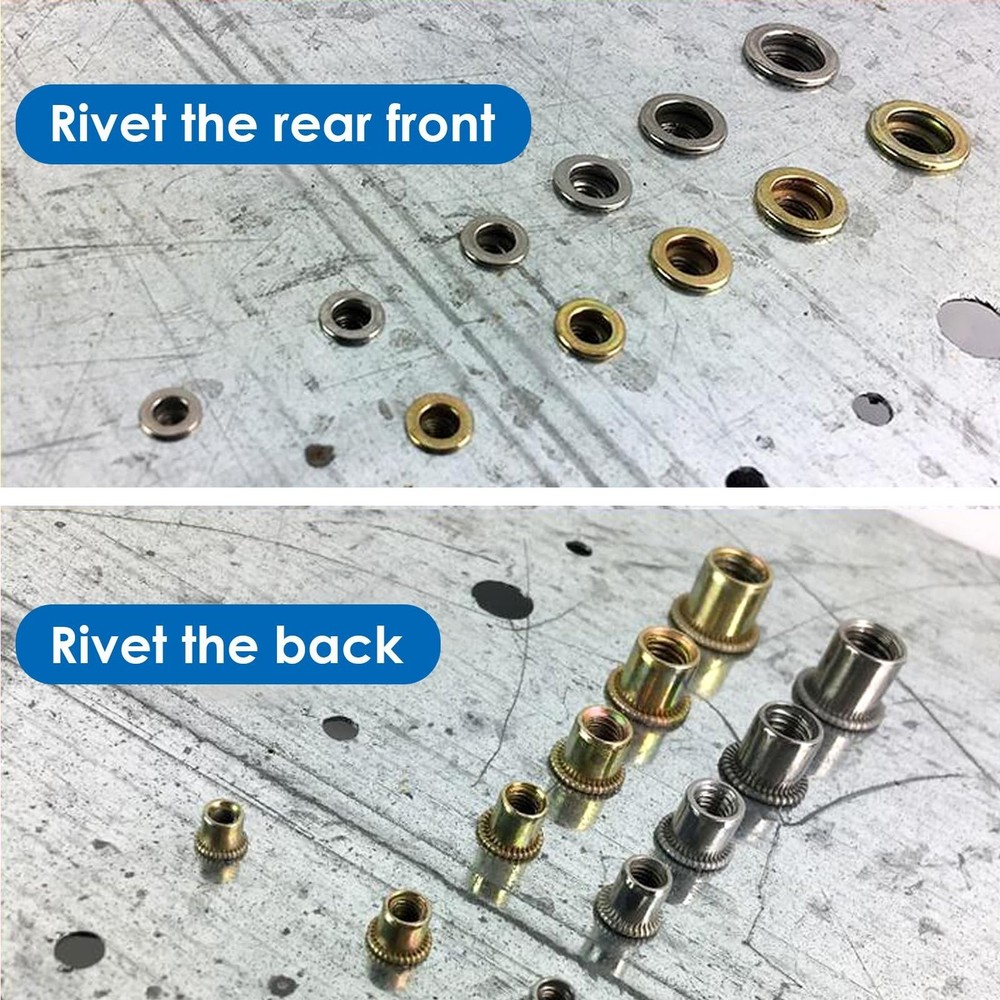 Rivet Nut Tool Kit, Rivnut Tool Kit with 500Pcs Rivet Nuts (M5, M6, M8, M10, ...