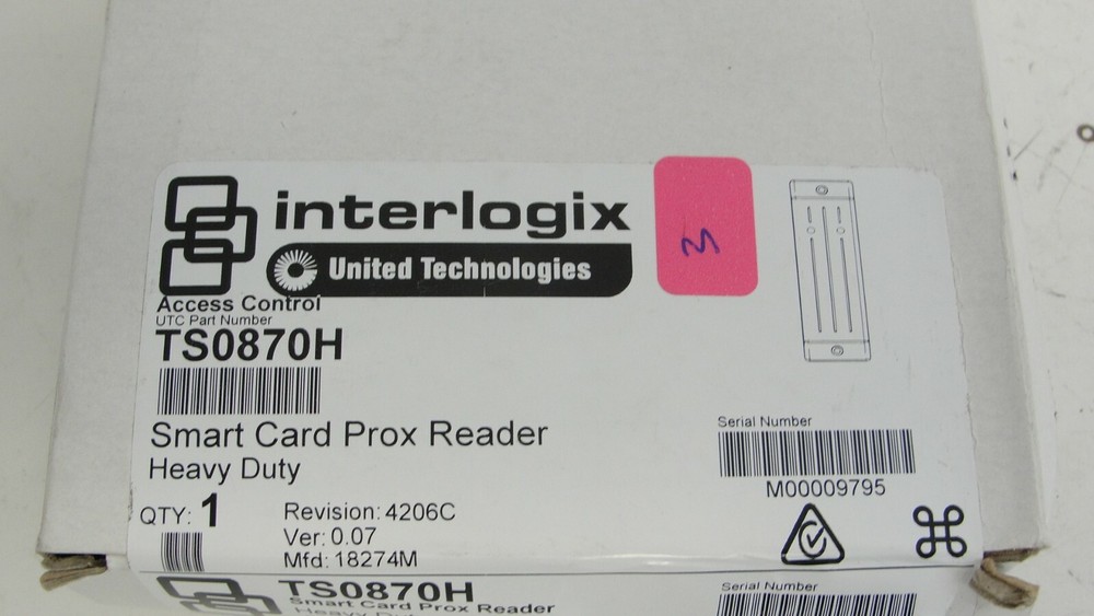 United Technologies interlogix TS0870H smart card prox reader new
