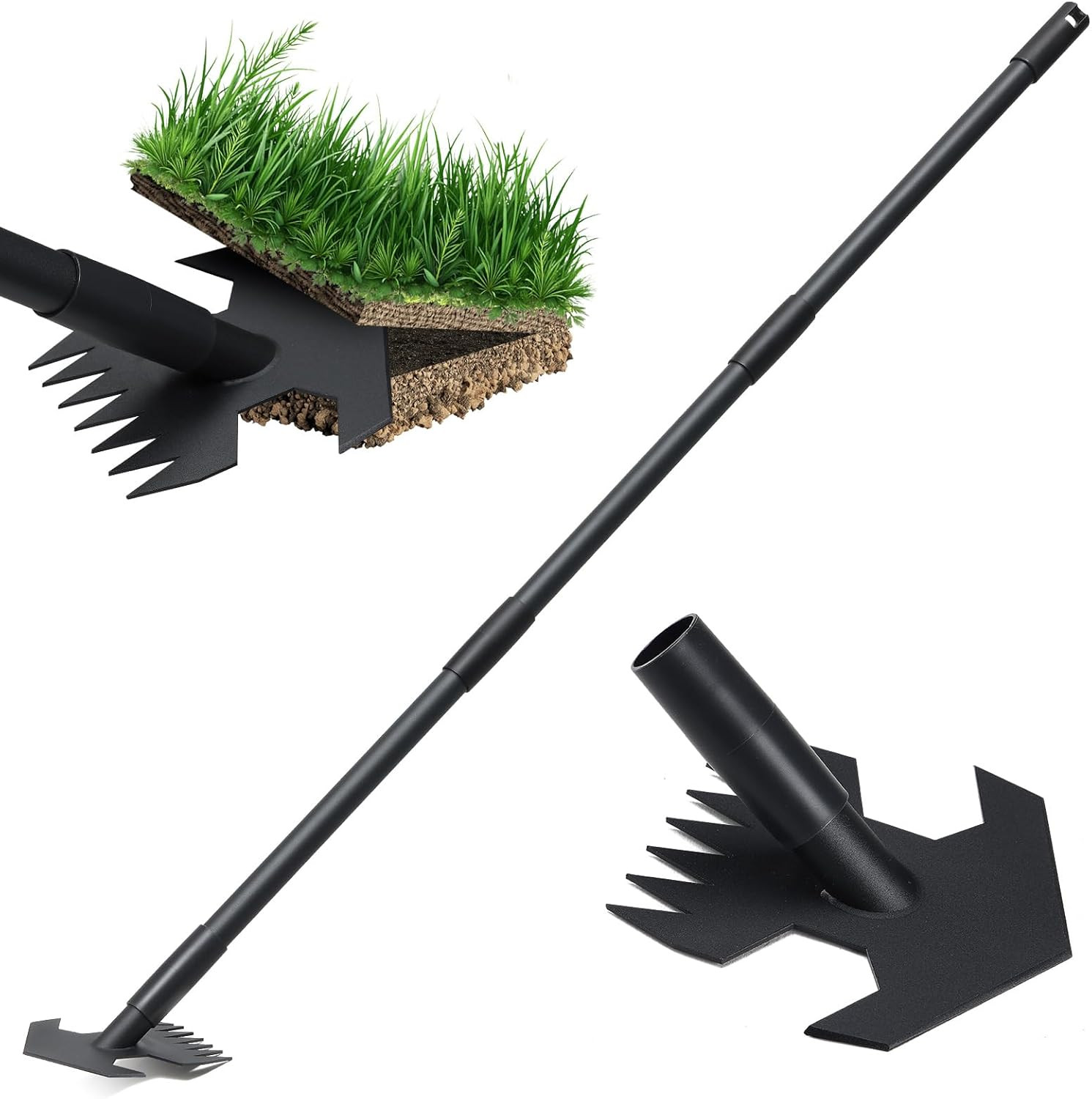 Hoe Garden Yard Tool Long Handle 52" Dual Use Weeder Cultivator Steel Blade