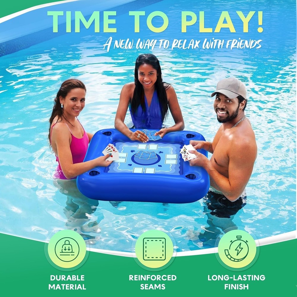 Ultimate Poolside Inflatable Game Table - Waterproof Play for Summer Gatherings