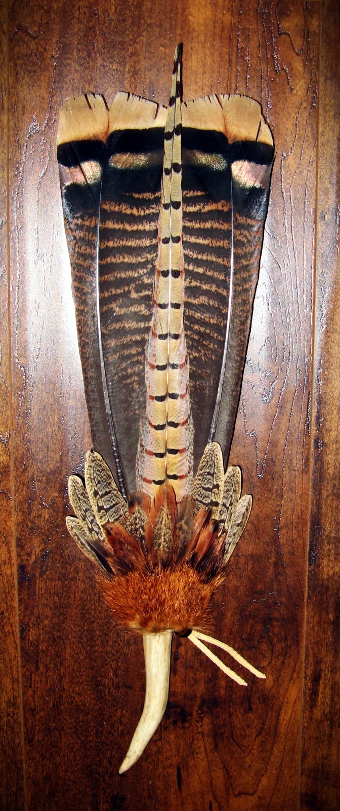 TURKEY  TAIL NATIVE AMERICAN SMUDGE FEATHER FANS ANTLER 18"