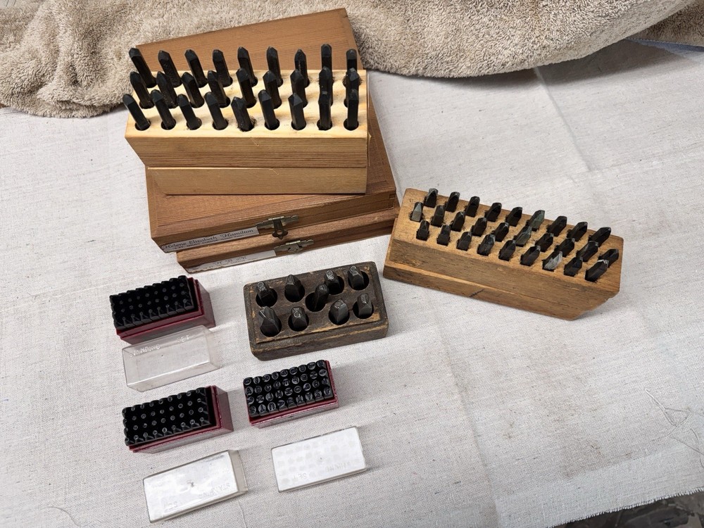 Assorted Type And Stamp Sets - Alpha-numeric & Symbols 1/8” To 1/4”