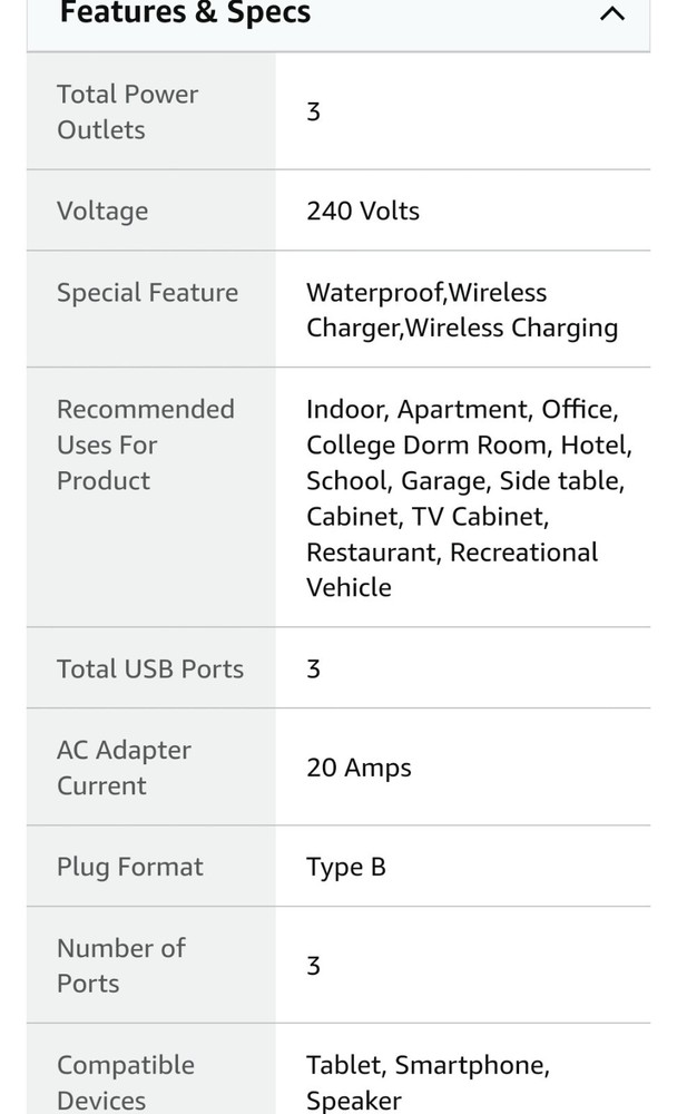 Redcomets CZ-2 Automatic PopUp Retractable Power Strip, Wireless Charger Station