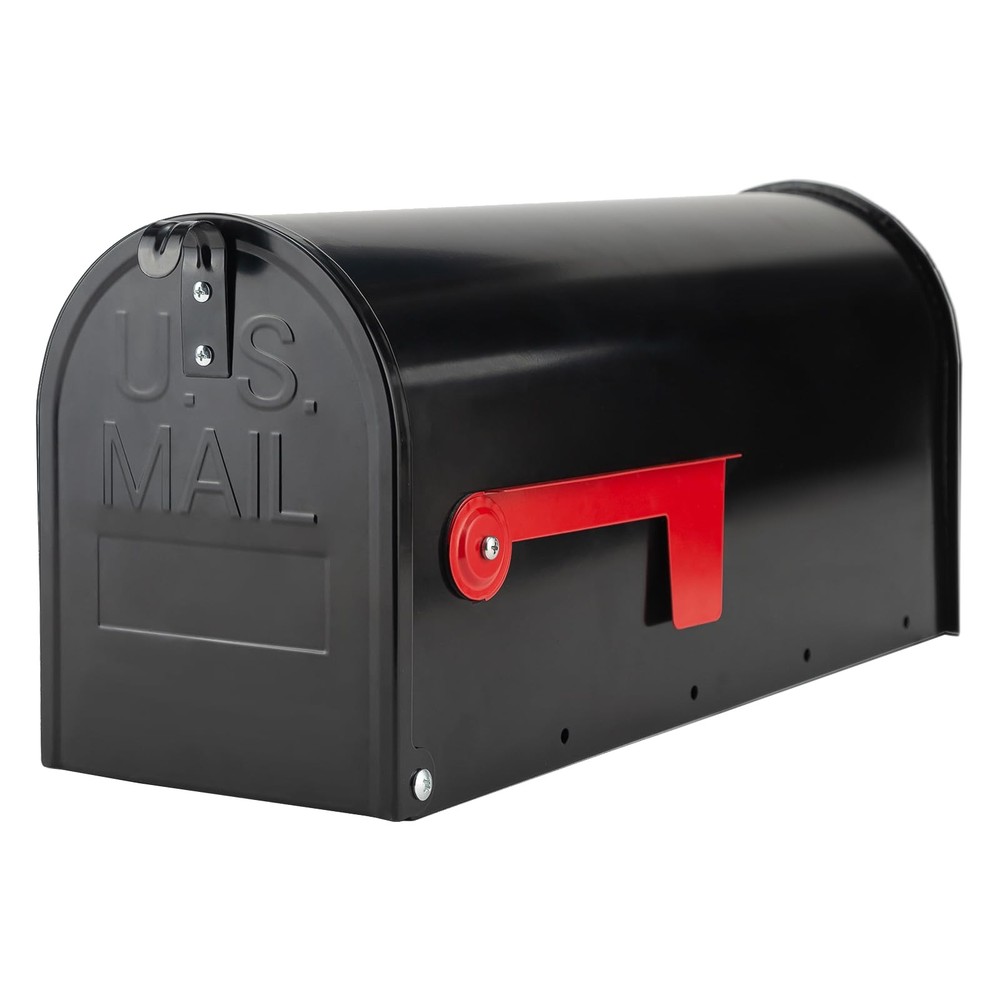 RAINHOL Black Metal Mailboxes for Outside Post Mount, Standard,
