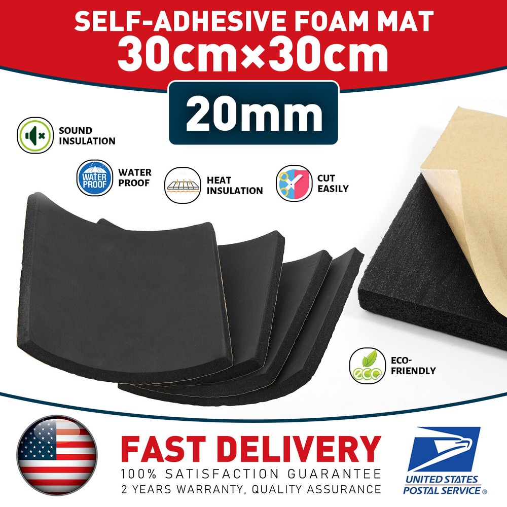 4Sheets 12"x12" Self Adhesive Rubber Padding Neoprene Sponge Rubber Mat Padding