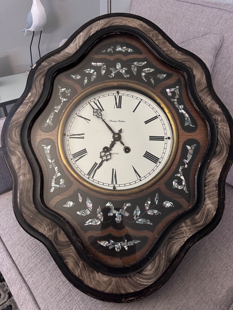Antique ca. 1880 French Moebier Wall Clock - working