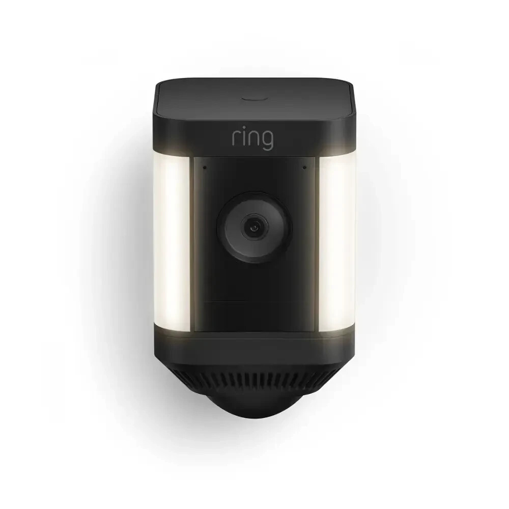Ring Spotlight Cam Plus Wireless Battery Security Camera with Solar Panel Black