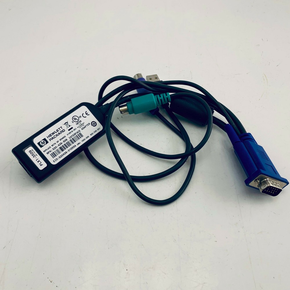 HP 520-439-506 KVM PS2/USB RJ45 Virtual Media Adapter Interface Cable