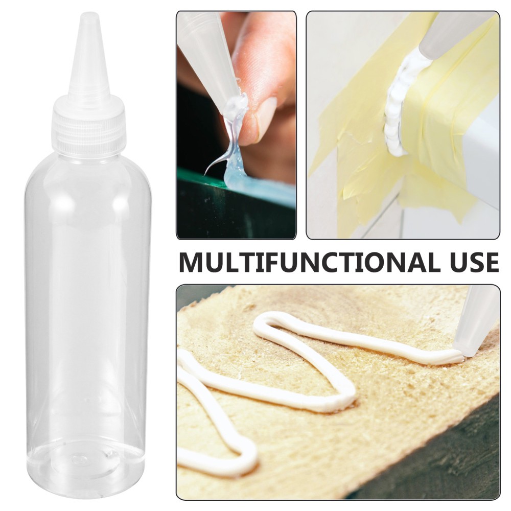 4 Pcs 200 Ml Plastic Squeeze Bottles with Transparent Tips for Glue Application