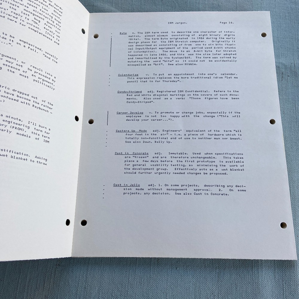 IBM Internal Document Jargon General Computing Dictionary Manual 6th Ed. 1983