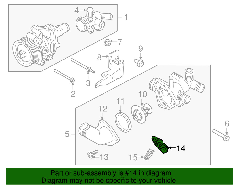 Genuine Ford Engine Coolant Temperature Sensor 7M5Z-12A648-B