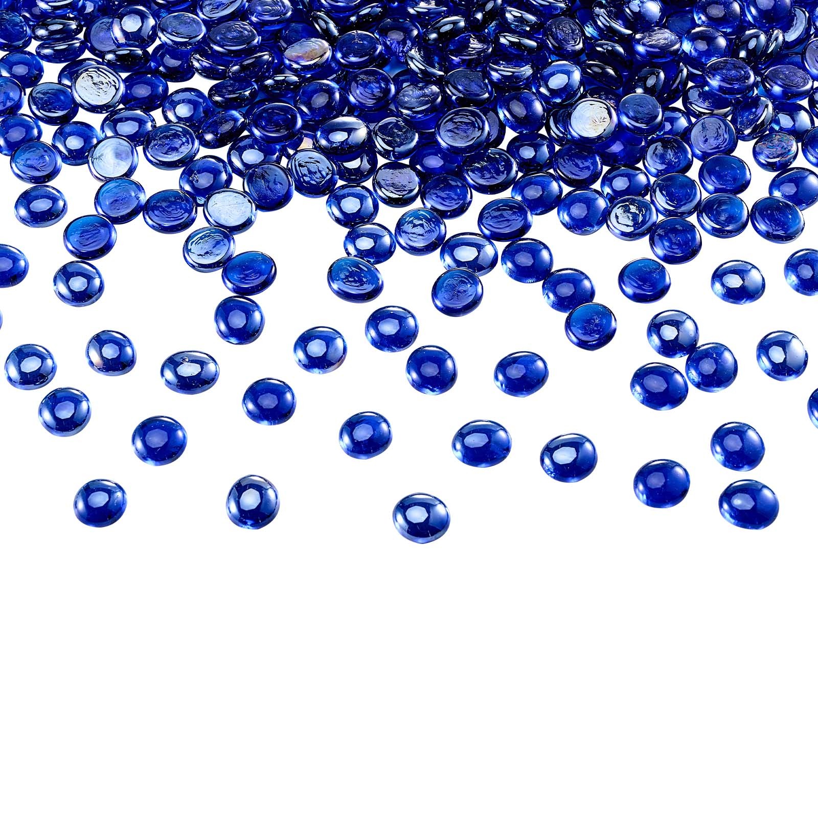 Uimoso 10 lbs 3/4-Inch Round Cobalt Blue Fire Pit Glass Rocks