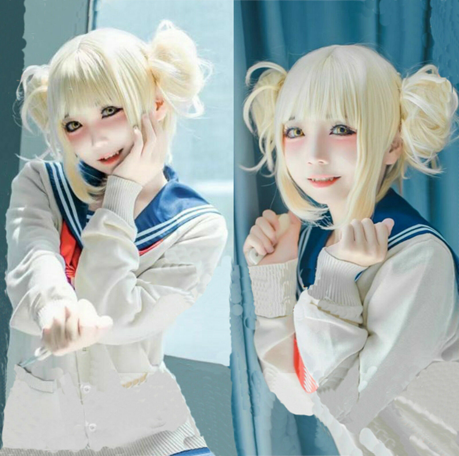 My Hero Academia Himiko Toga Cosplay Costume Wig JK Uniform Outfit Full Set