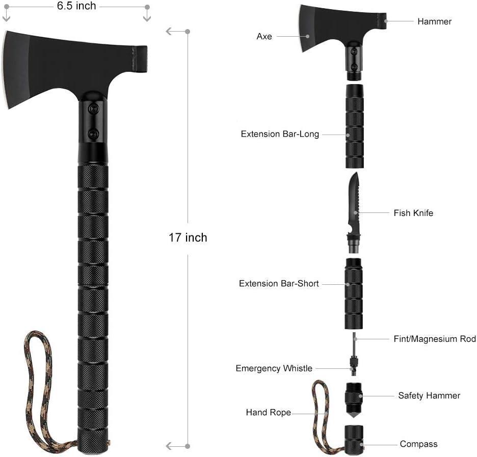 Survival Hatchet & Camping Axe with Fixed Blade Knife Combo Set(Bulk 3 Sets)