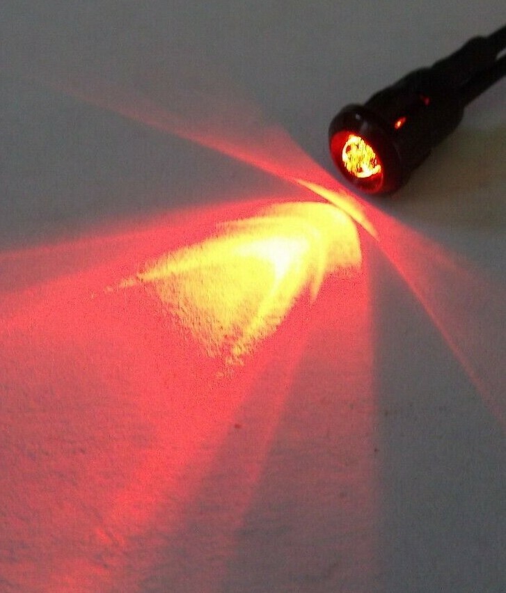 BBT 12 volt DC Red LED 1/4" Snap-In Mini Indicator Light