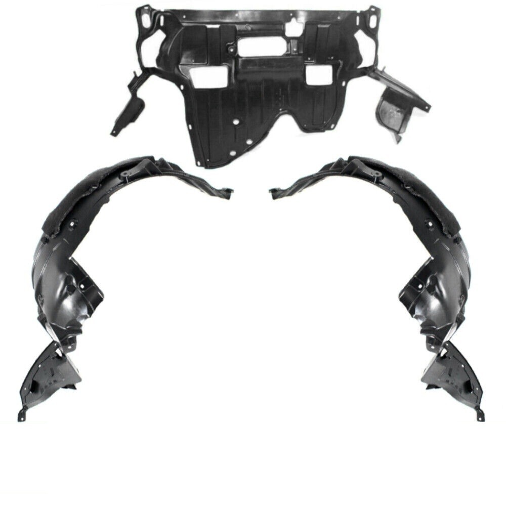 Front Fender Liner & Engine Under Cover Set For 2008-2012 Honda Accord Sedan