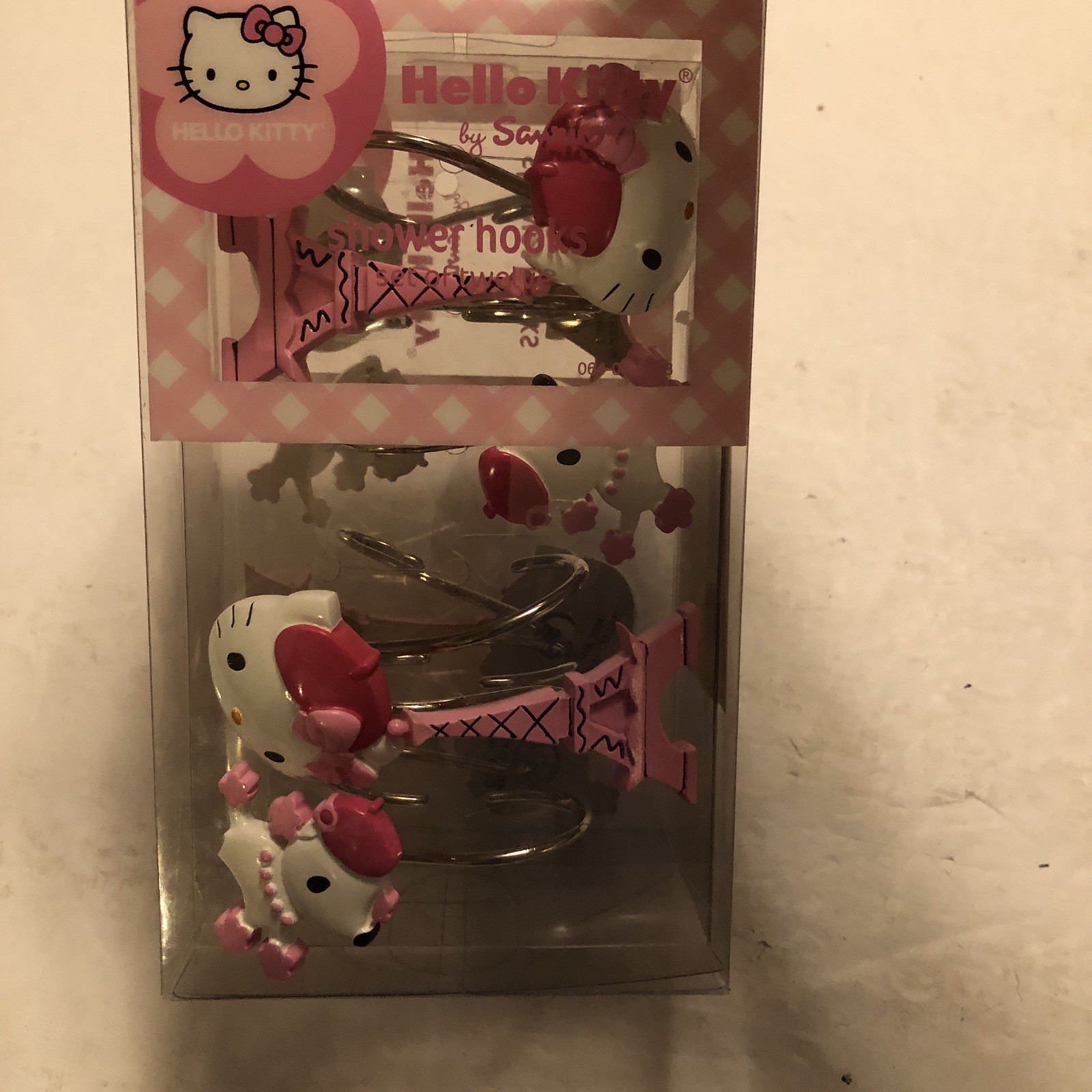 Sanrio Hello Kitty Bonjour Paris Eiffel Tower Poodles Shower Curtain Hooks @C