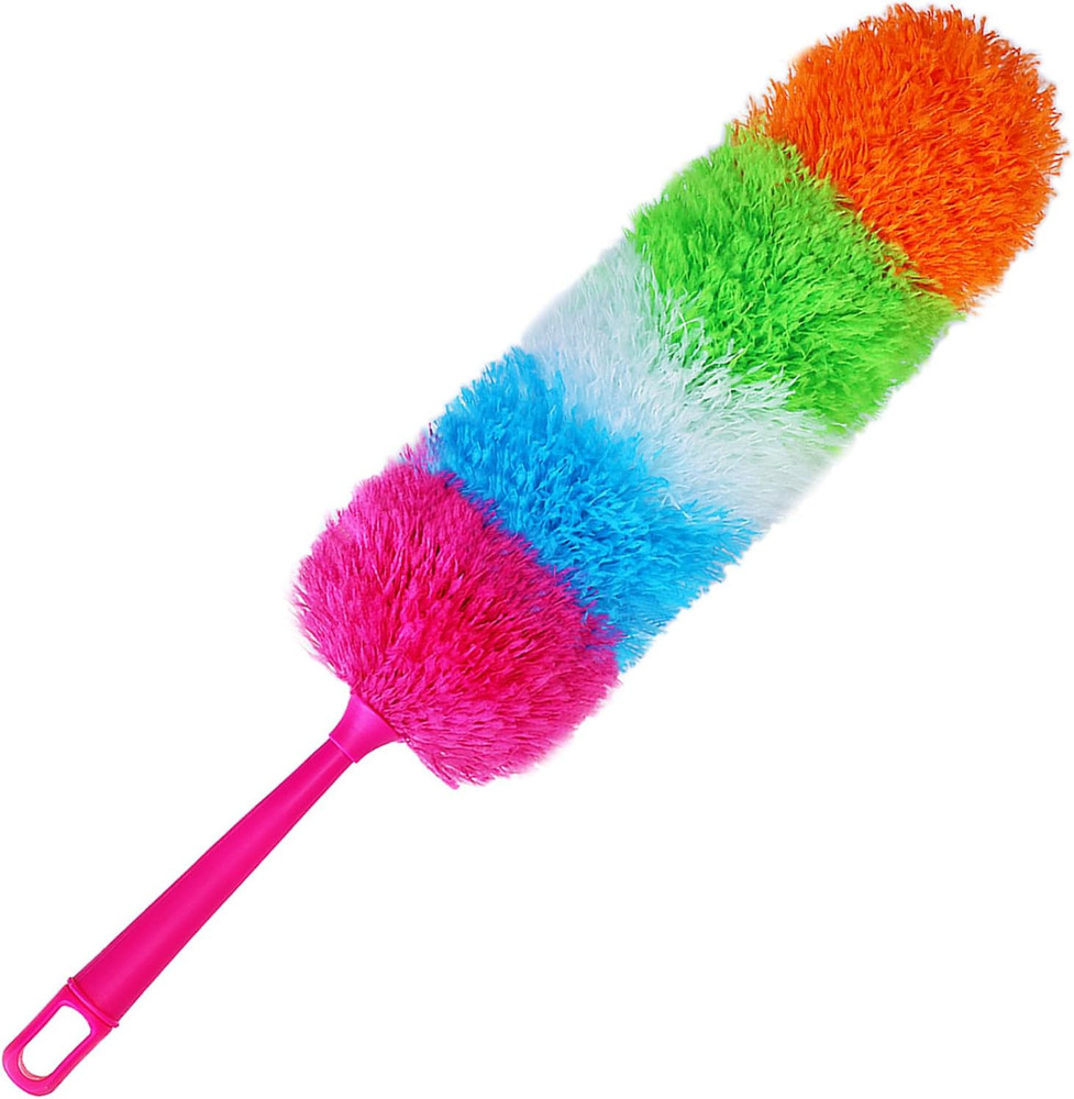 20-Inch Microfiber Hand Duster, Car Interior Detailing Duster, Rainbow Feather D