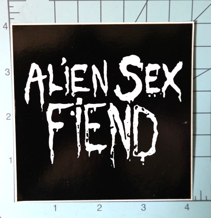 ALIEN SEX FIEND vintage 80's UK band logo sticker, goth, death, industrial, rock