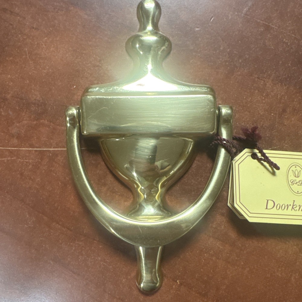Vintage Solid Brass Doorknocker G&D Made in Spain 7”
