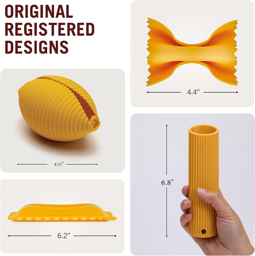 Silicone Kitchen Tools in Gift Box/ 4 Big Pasta shaped kitchen gadgets/Farfallon