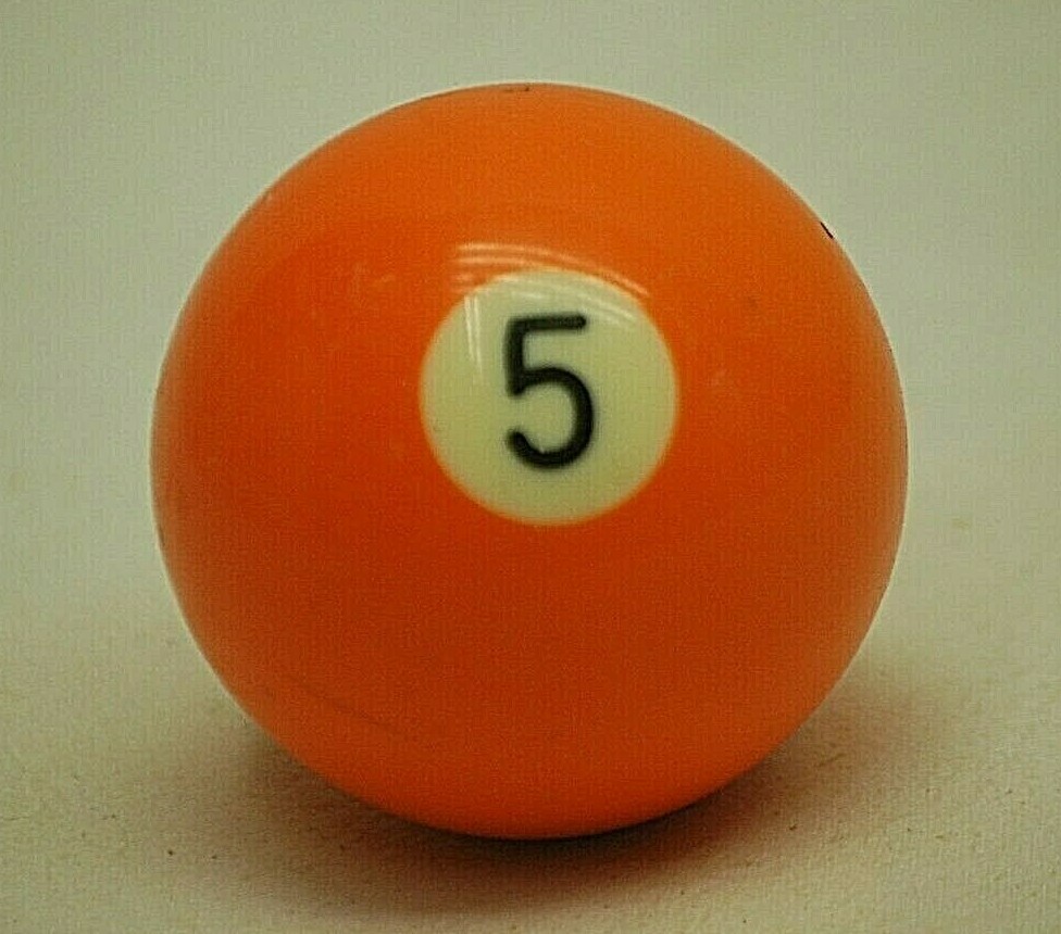 Pool Table Billiard Ball #5 Solid Orange Vintage Replacement Piece