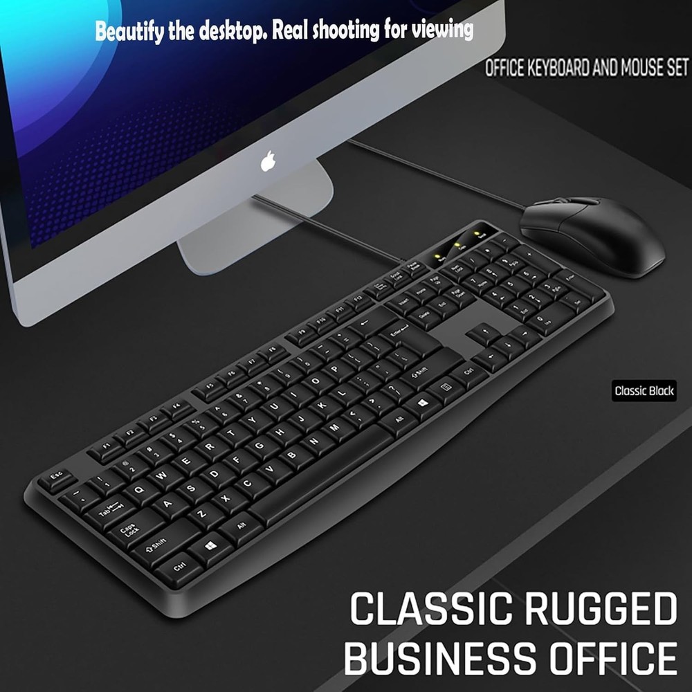 Quiet Low-Profile Ergonomic Keyboard and High-Precision Optical Mouse Combo
