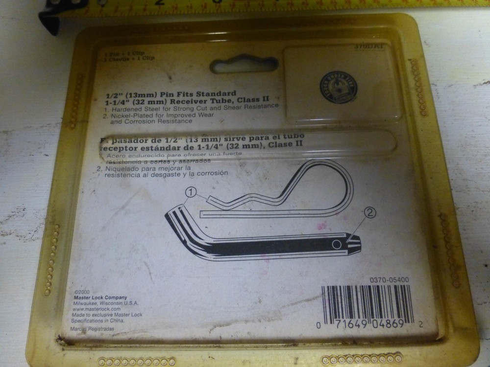 Master Lock 370DAT Class II Reciever pin and clip