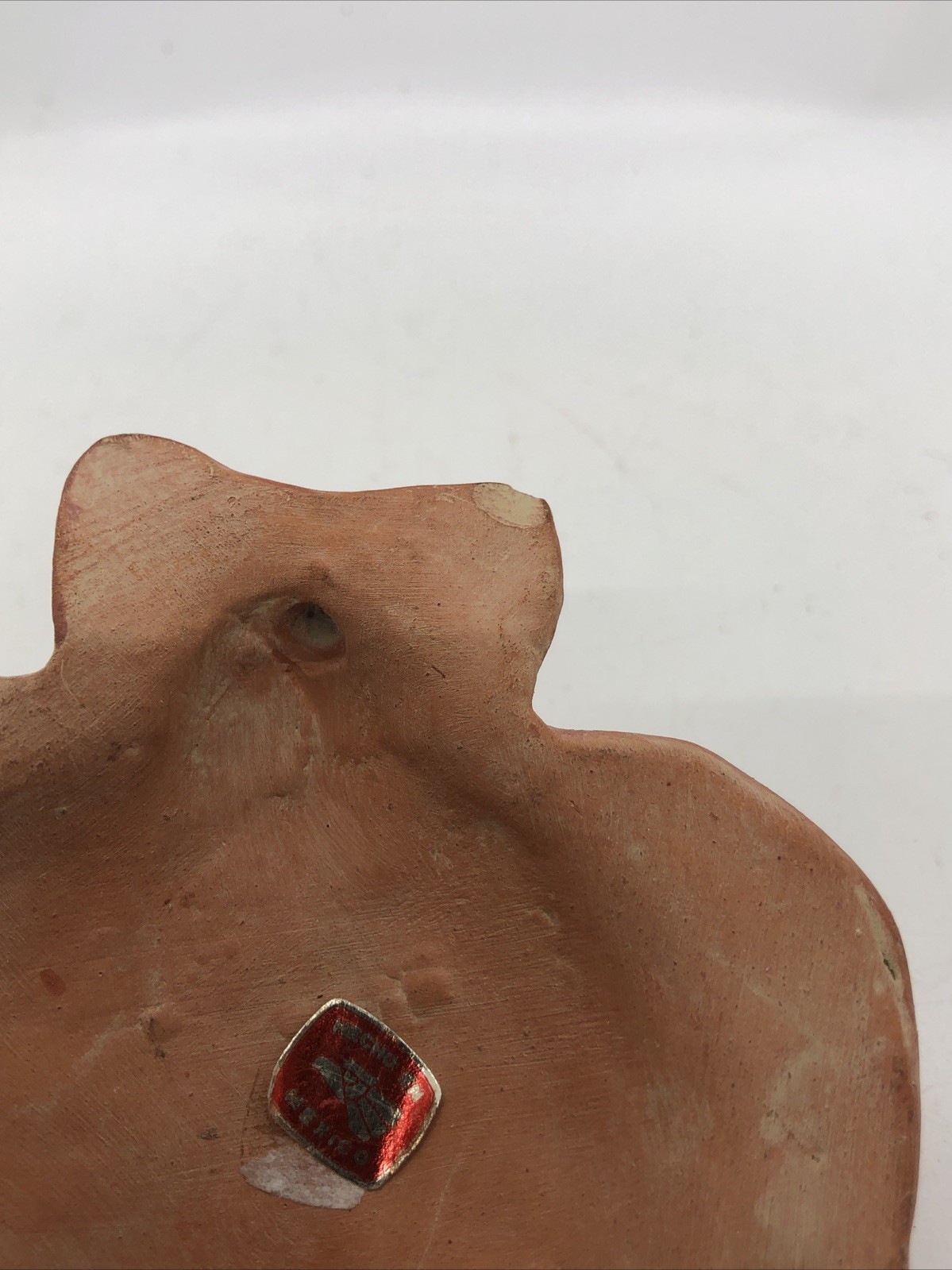 Aztec Mayan Warrior Clay Terra Cotta Mask Made In Mexico Small Wall Hanging