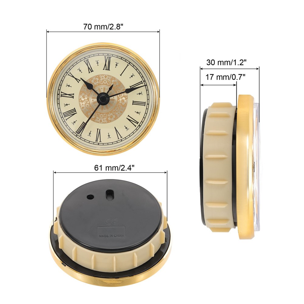 2.8" 70mm Quartz Clock Insert Round Quartz Movement Miniature Clock Mini Roman