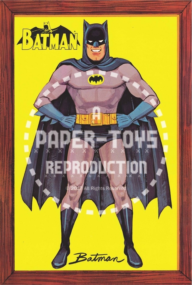VINTAGE REPRINT - 1966 - BATMAN PRESS-OUT BOOK & ACTIVITY BOX - ONE-SHEET SET